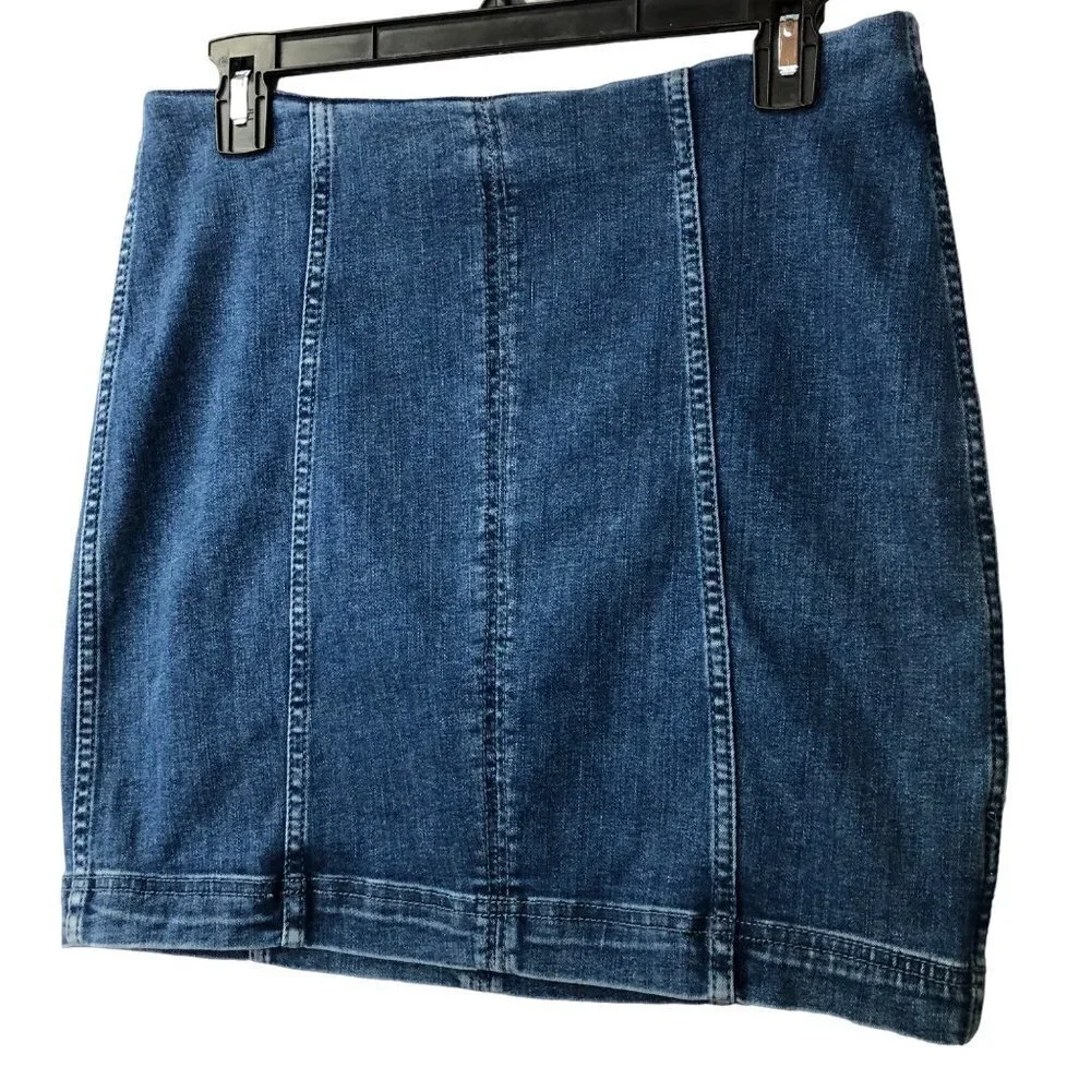 FREE PEOPLE Modern Femme Denim‎ Mini Skirt 10 NWT